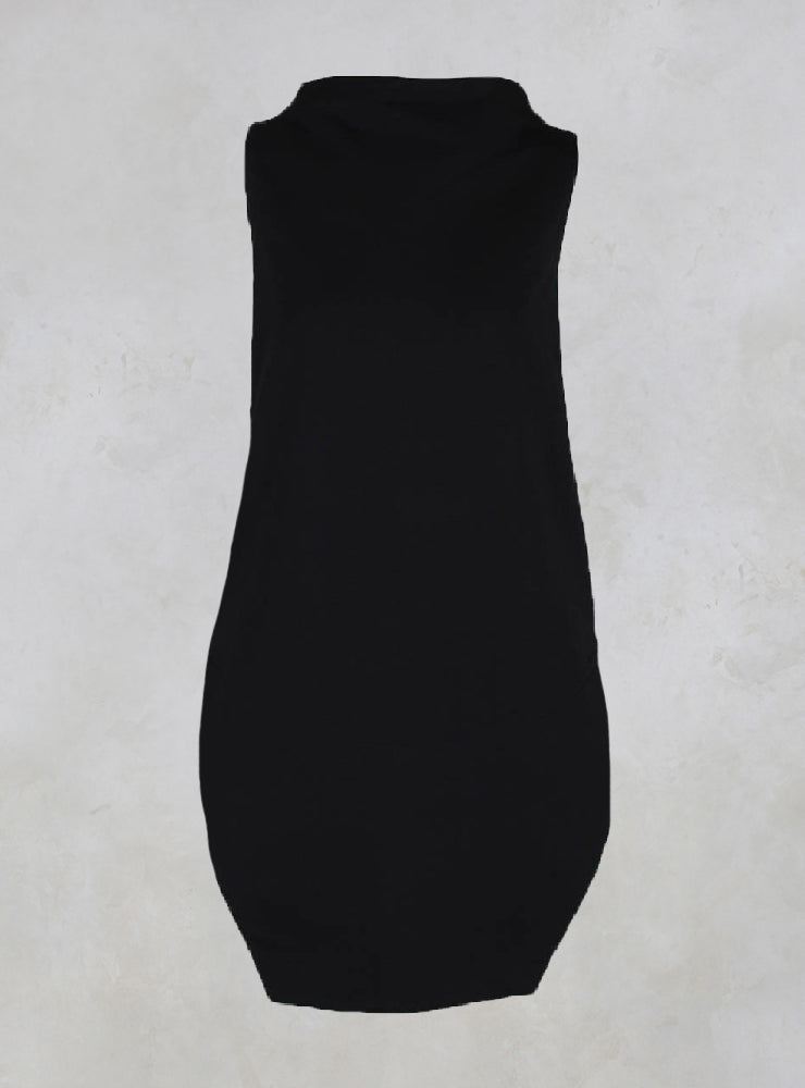 Sleeveless Shirt with Side Slits in Black