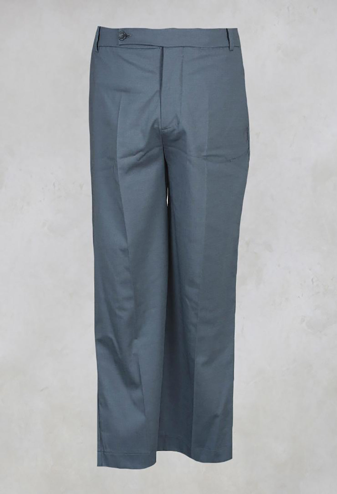 Trousers with Button at Waistband in Lagoon Blue