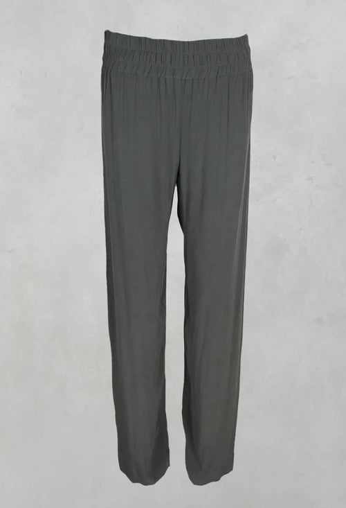 Long Silky Trousers in Khaki
