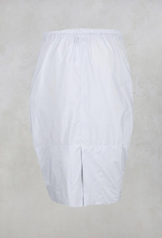 Taffeta Skirt with Ruffle Front in Grey Pinstripe