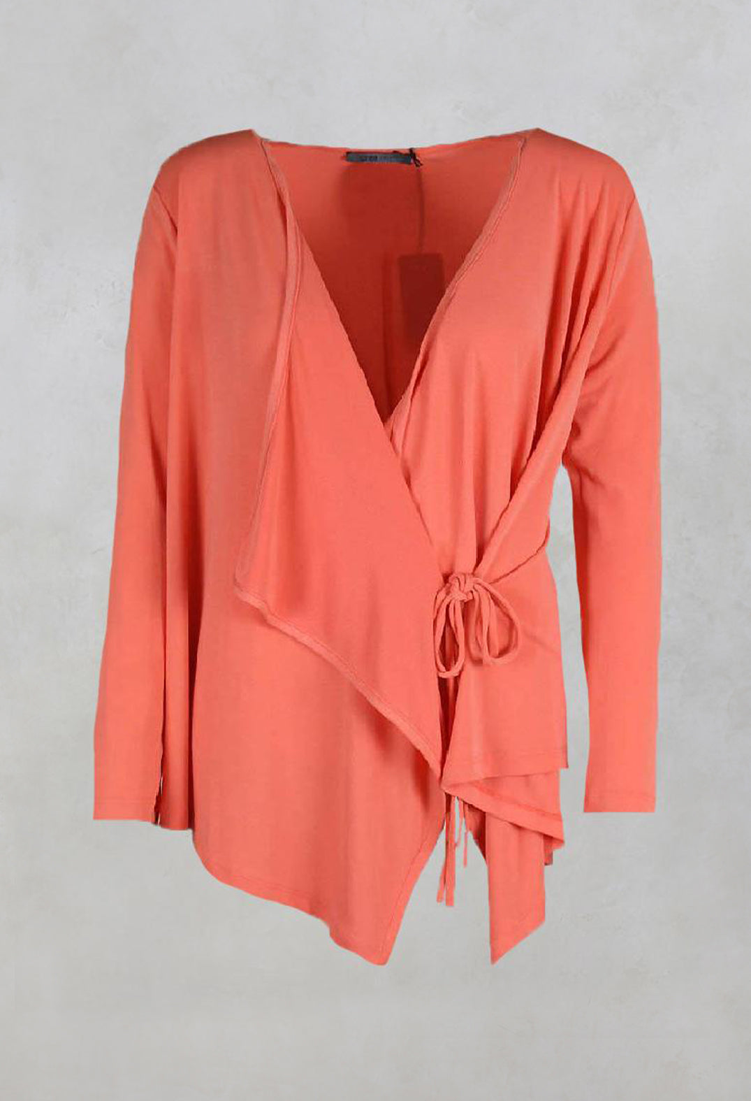 Draped Tie Jacket in Coral