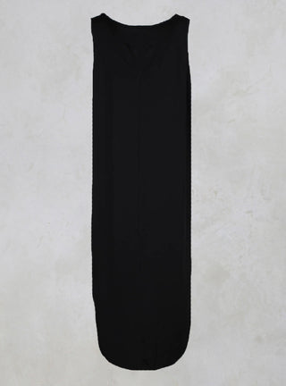 Kerkira Dress with Drop Hem at Back in Black