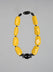 Rectangle Necklace with Central Olive in Yellow and Black