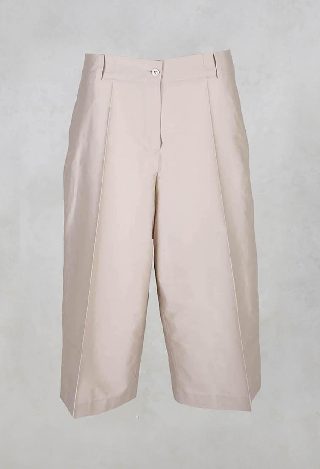Cropped Wide Leg Trousers in Champagne