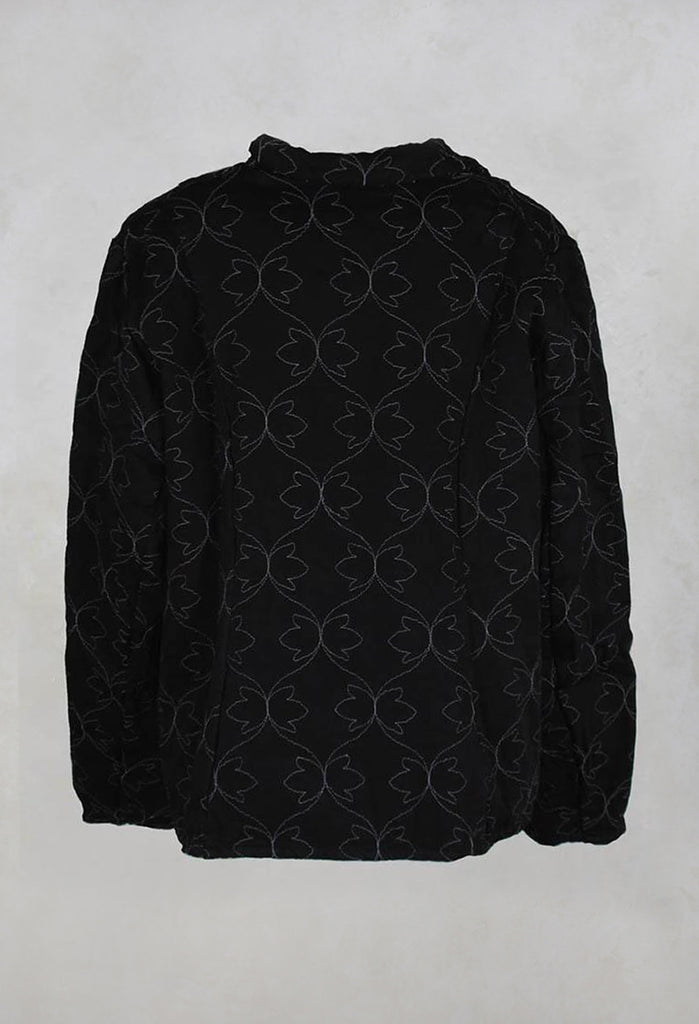 Jacket with Stitch Detail in Kaviar