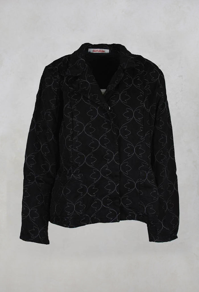 Jacket with Stitch Detail in Kaviar