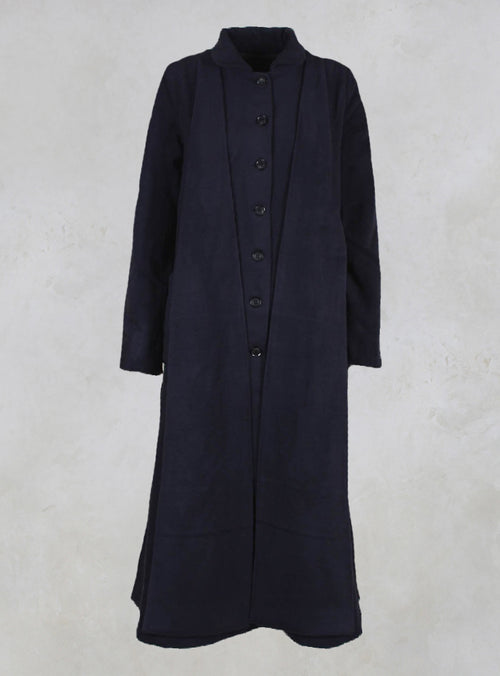 Long Coat with Attached Ties in Blue