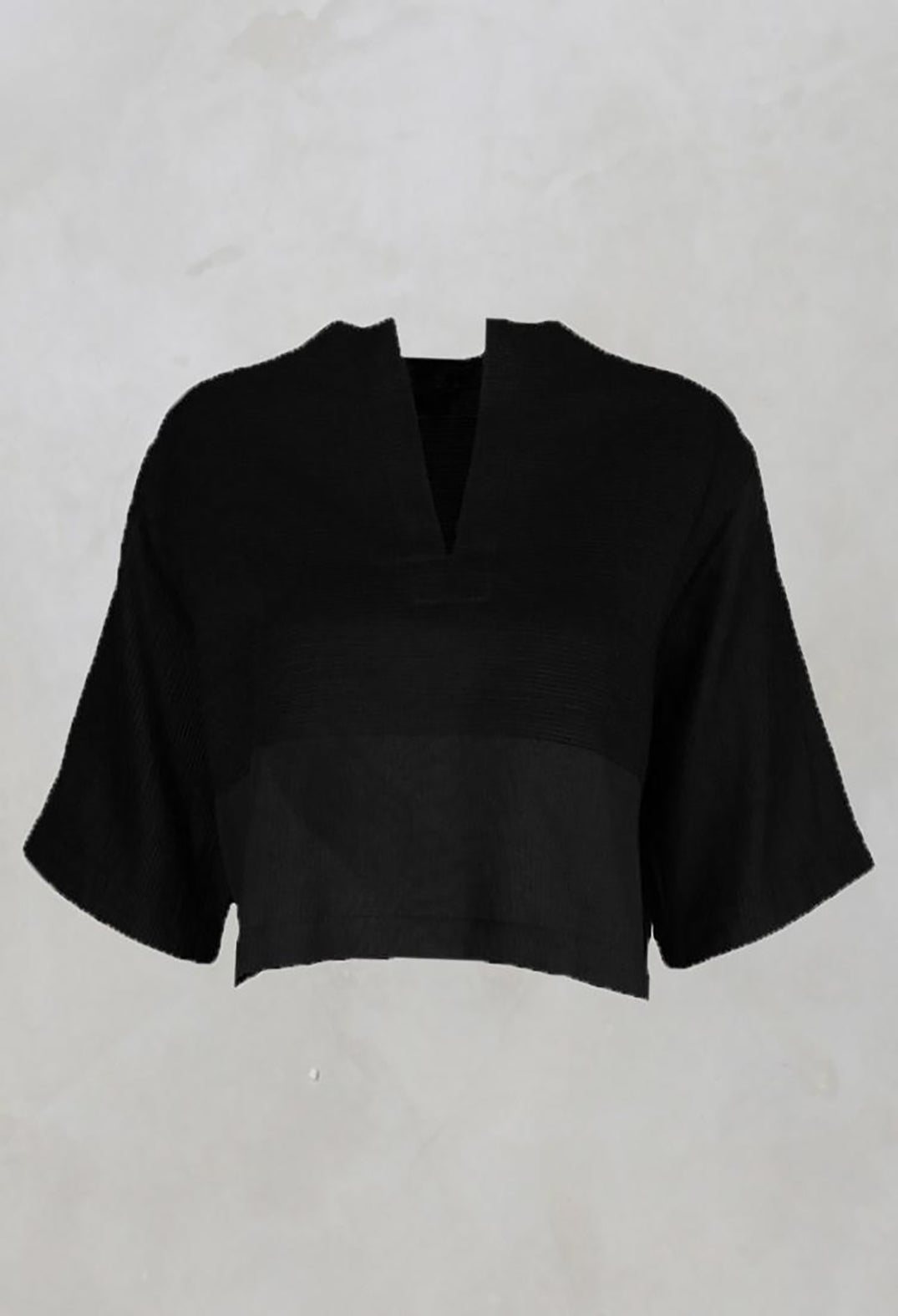 Cotton Pintuck Blouse in Black