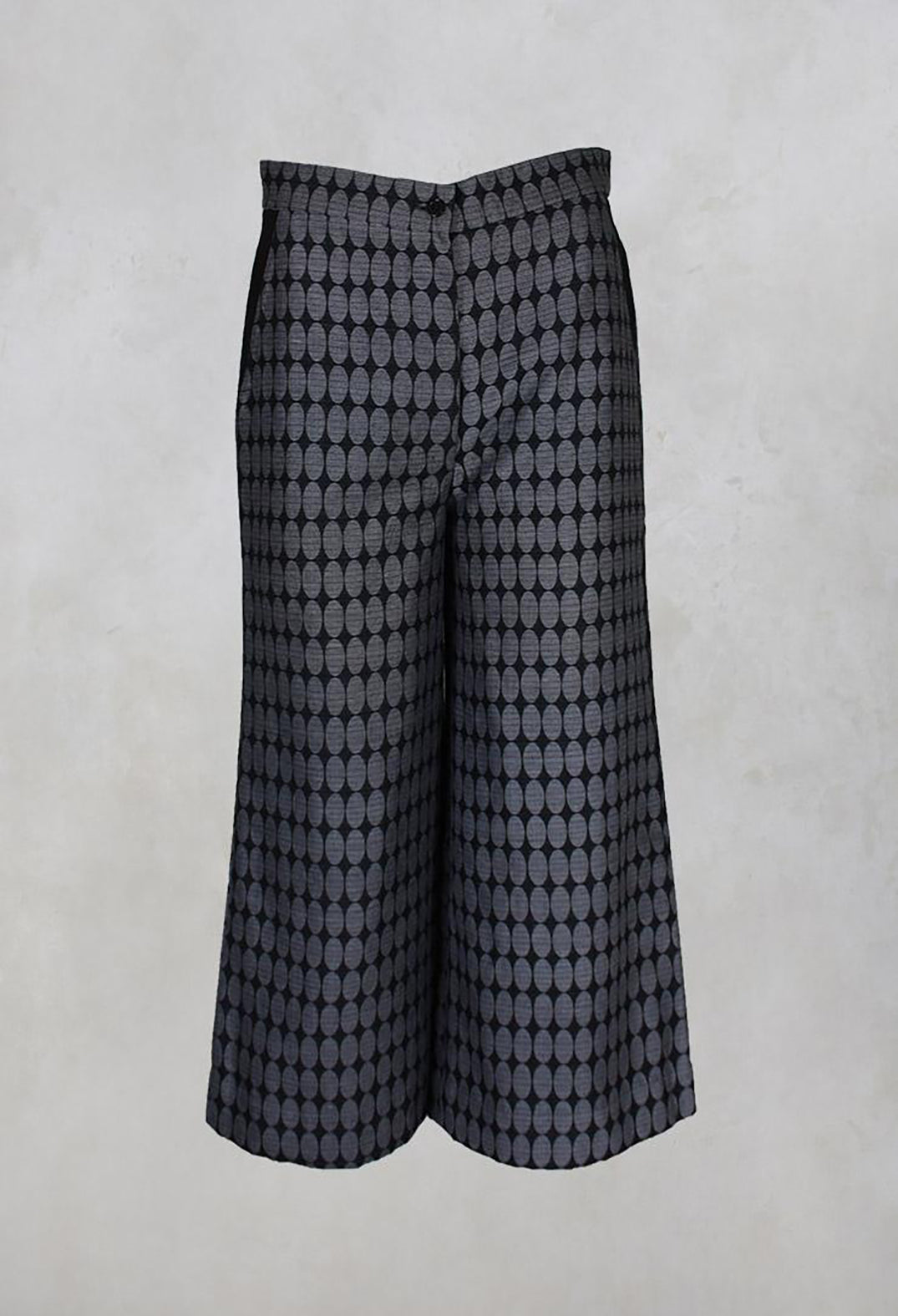 Circled Jacquard Cotton Culottes in Grey