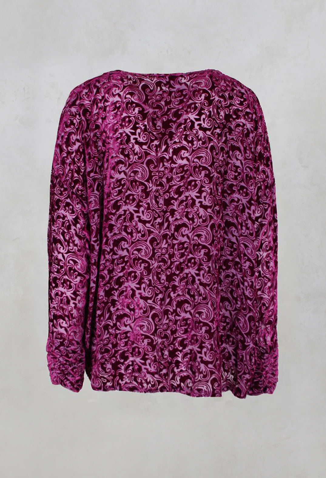 Velvet Patterned Wide Top in Fuchsia