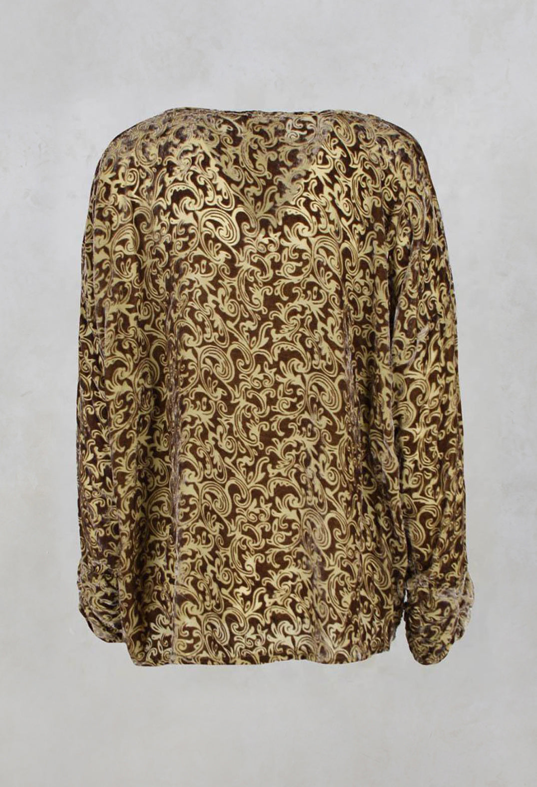 Velvet Patterned Wide Top in Gold