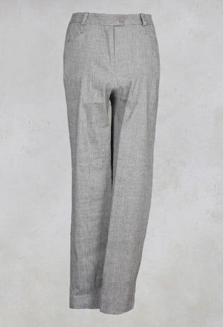 Straight Trousers with Button Front in Truffle