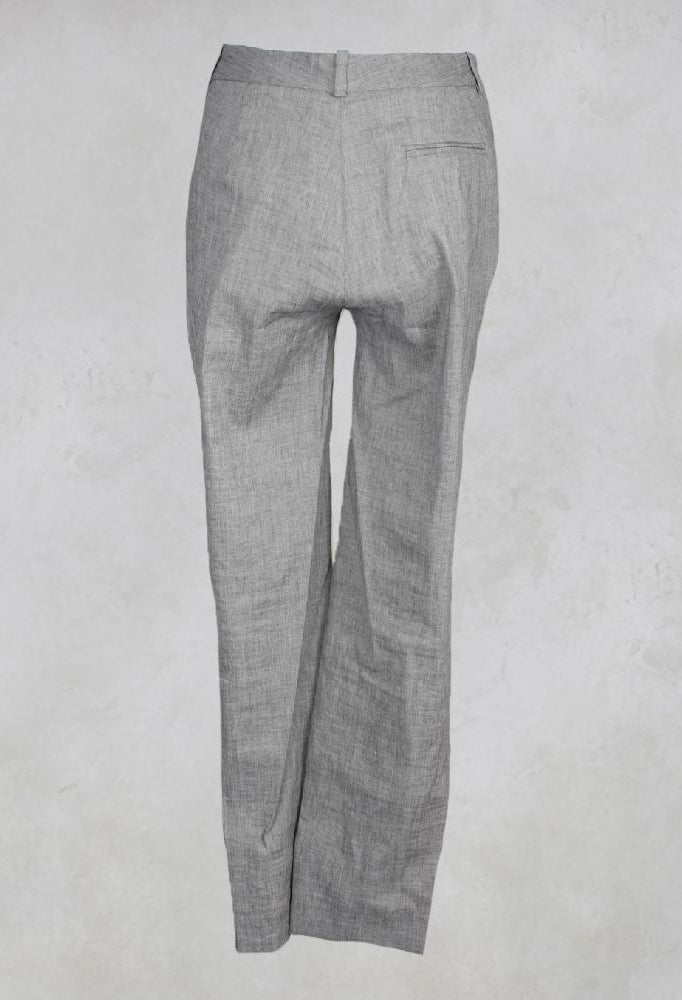 Straight Trousers with Button Front in Truffle