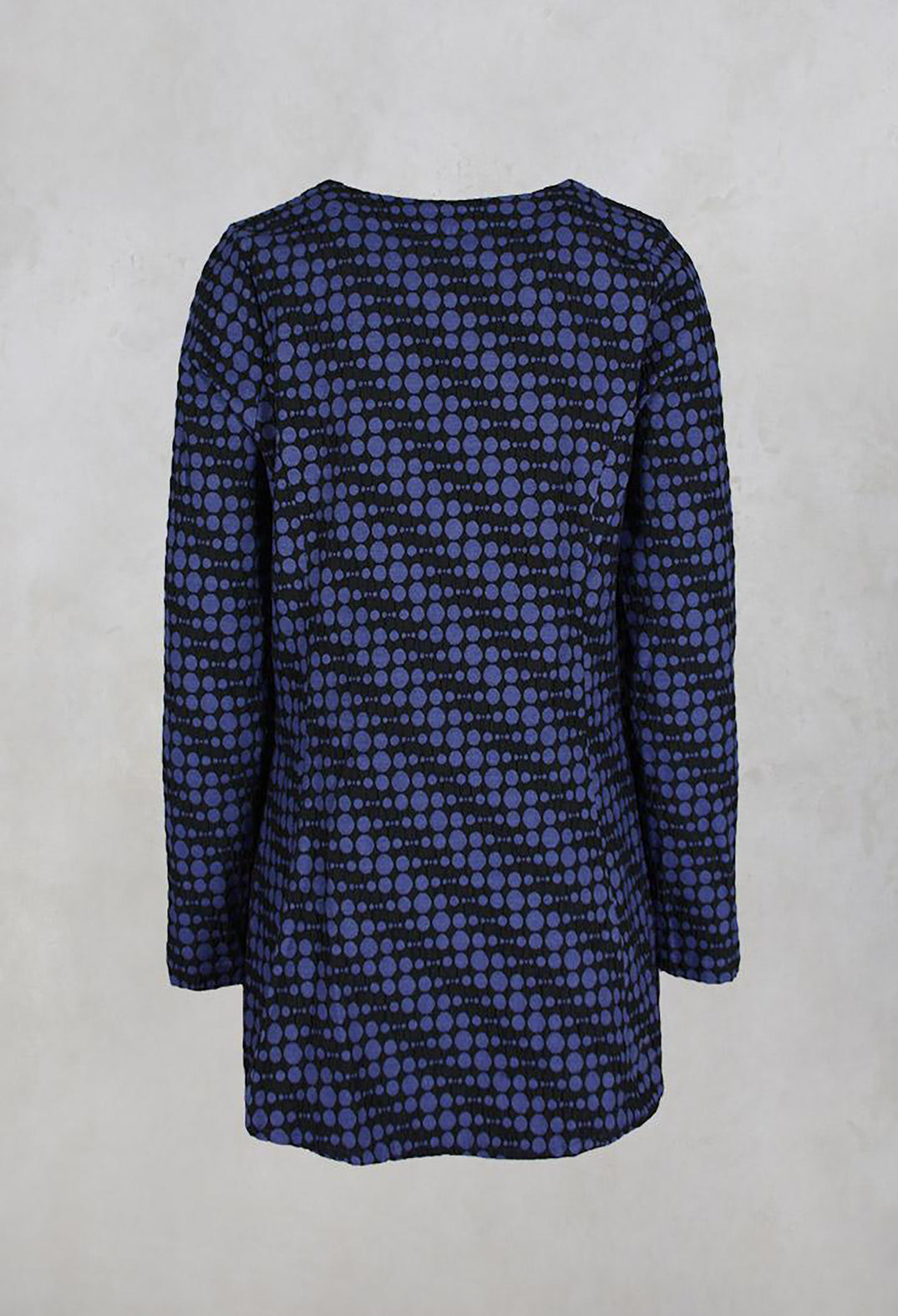 Spotty Jacquard Flared Tunic with Pockets in Blueberry