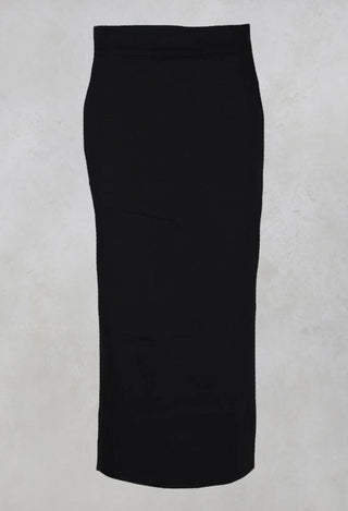 Pencil Skirt with Back Slit in Black