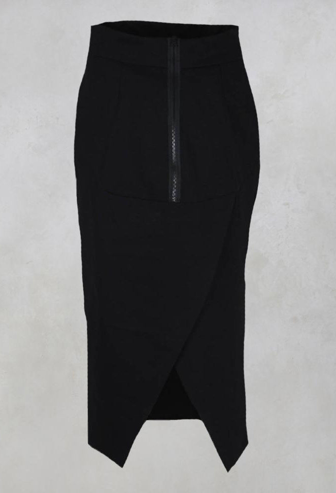 Pencil Skirt with Back Slit in Black