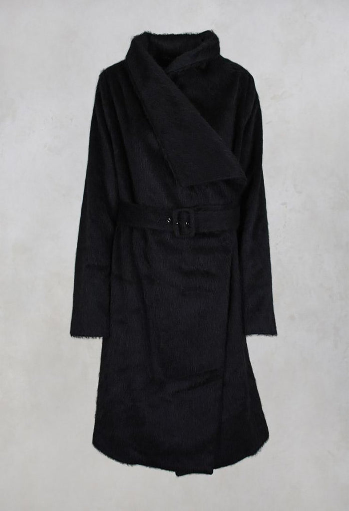 Wool Mix Coat in Nero