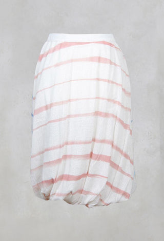 Twist Hem Skirt in Cornflower/Rose Stripe