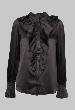 Ingeborg Shirt with Ruffles in Chocolate