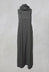 Long Backless Woven Dress with Collar in Stone