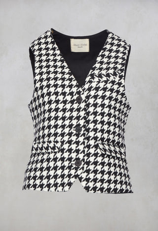 Hounds Tooth Printed Waistcoat in 1000