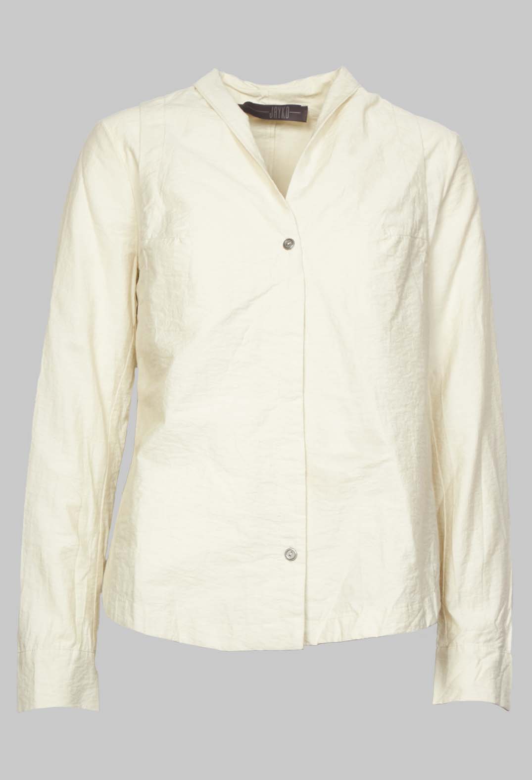 Jacy Shirt with Overlay Detail in White Clay
