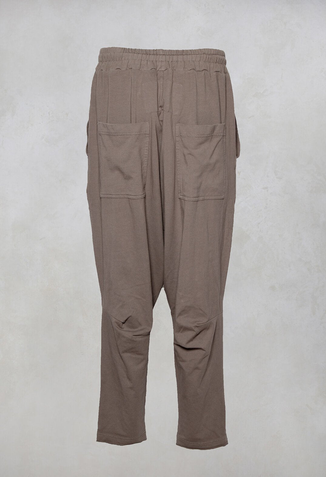Jersey Drawstring Trousers in Taupe