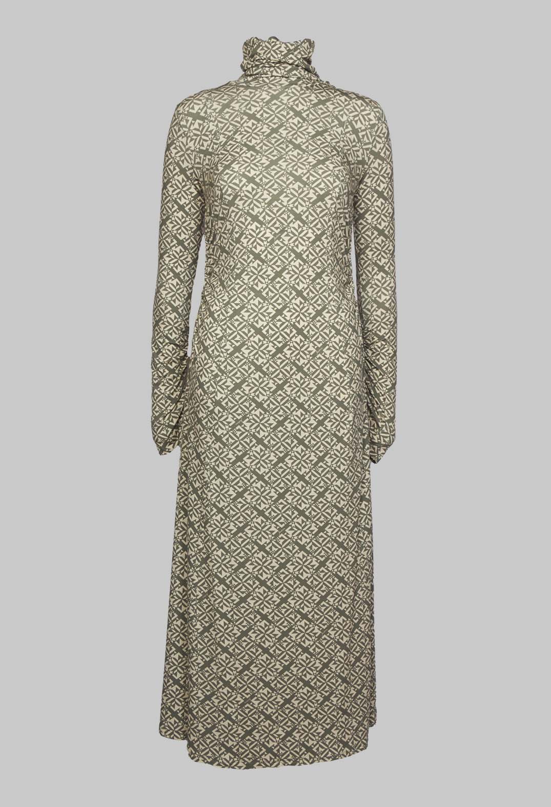 white and green jersey dress
