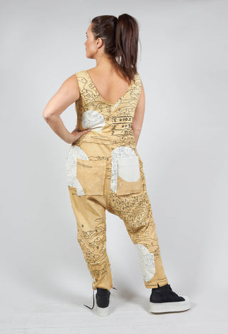 Jersey Drop Crotch Jumpsuit in Corn Print