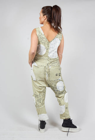 Jersey Drop Crotch Jumpsuit in Pearl Print