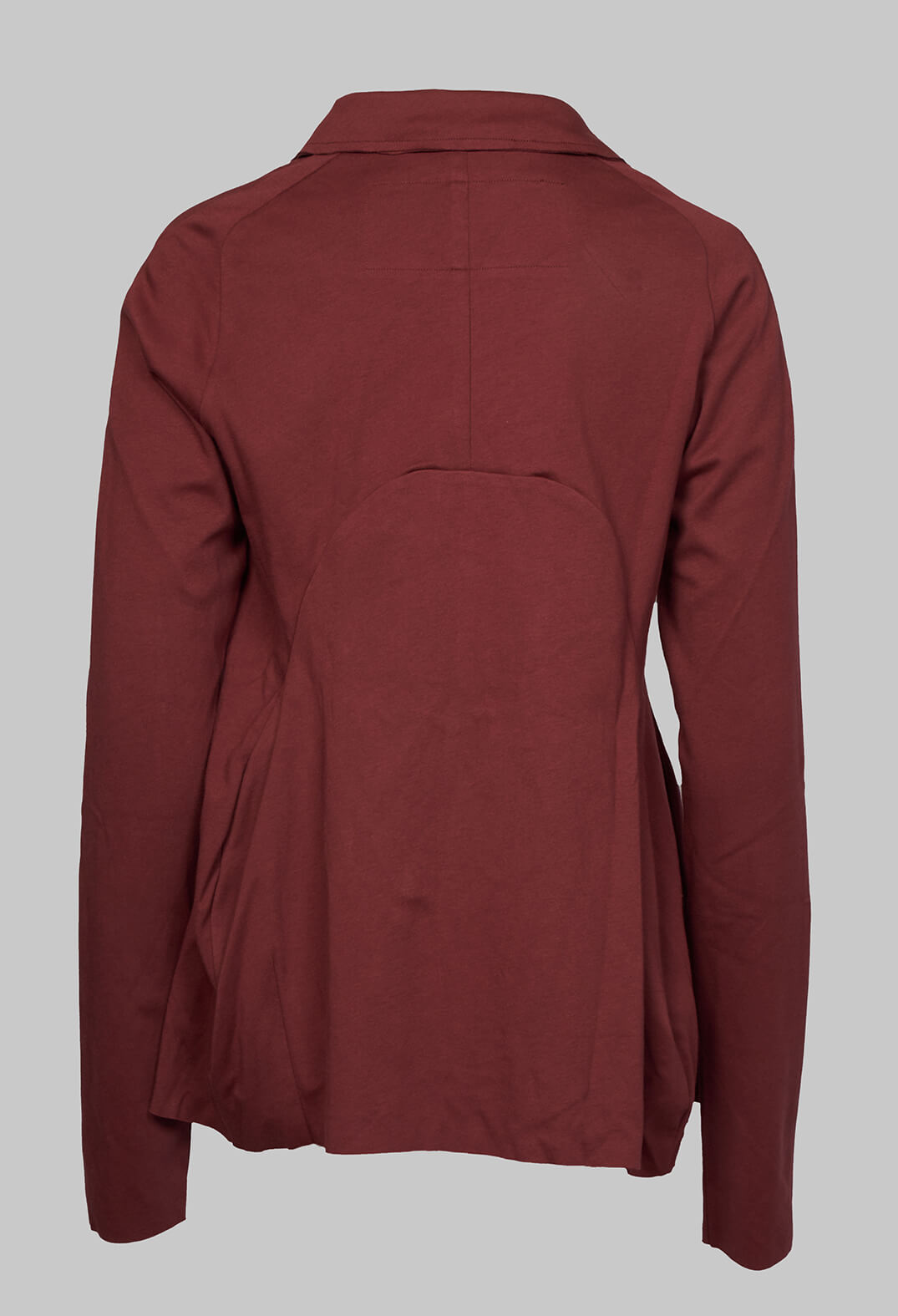 Jersey Jacket with Tulip Hem in Wine