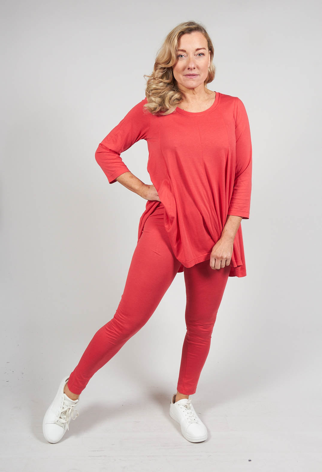Jersey Leggings in Cherry