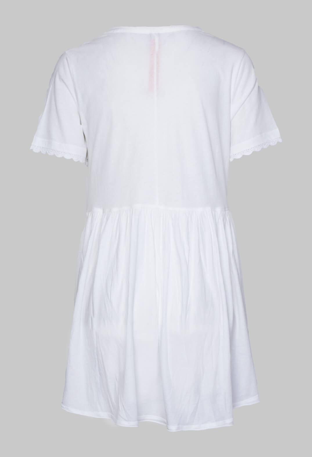 Jersey Top with Flared Hemline in White