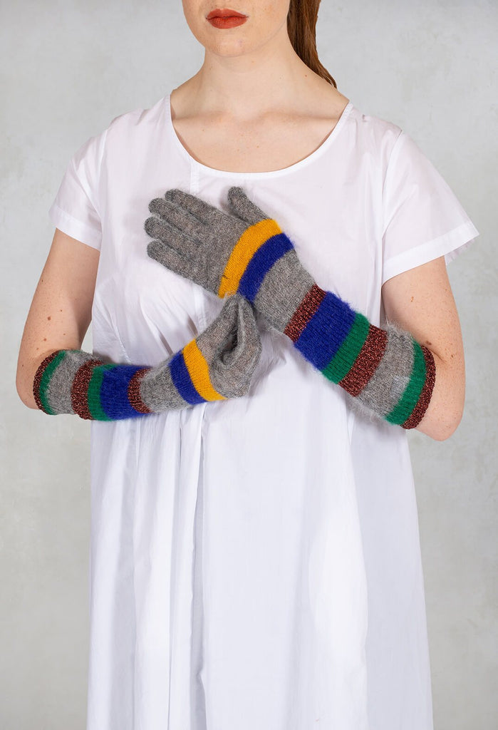Jersey Wool Gloves in Grey