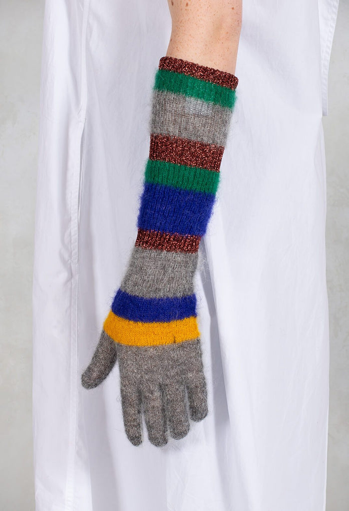Jersey Wool Gloves in Grey