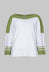 Jumper with Three Quarter Length Sleeves in White and Green