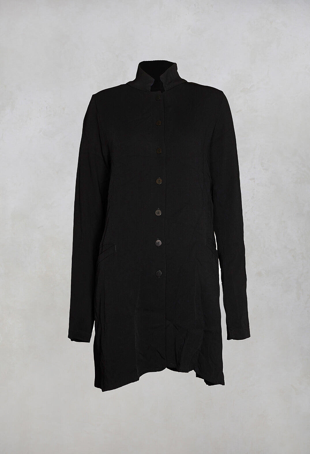 Kastora Jacket with Button Up Front in Black