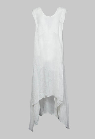 Kate Dress with Asymmetric Hem in White