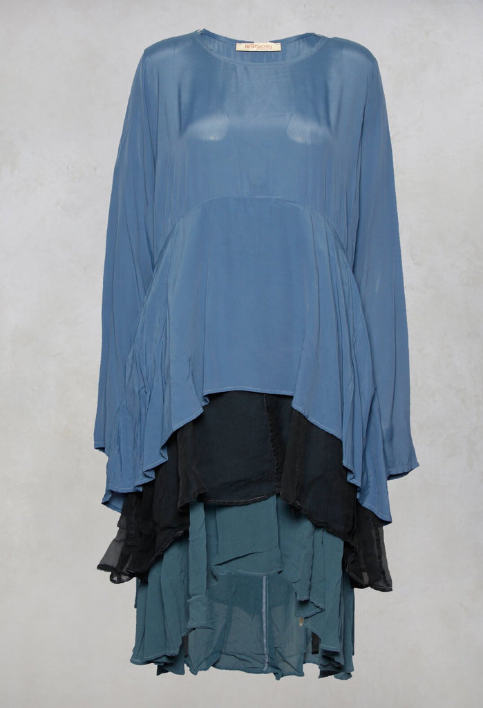 Kategoriese Layered Dress in Tag Blue