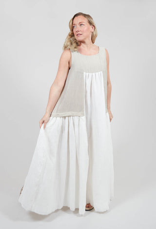 Kira Dress in Off White and Beige