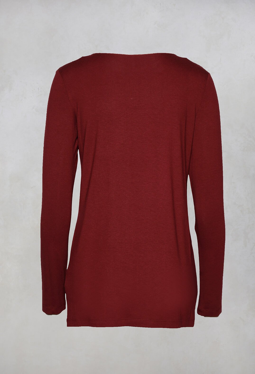 Jersey Top with Long Sleeves in Red