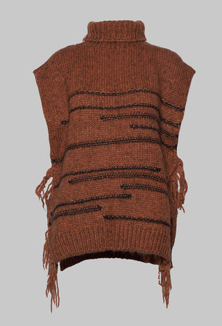 Knitted Cape in Ruggine Rust