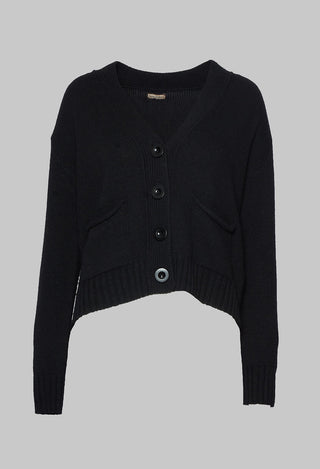 Knitted Cardigan in Nero Black