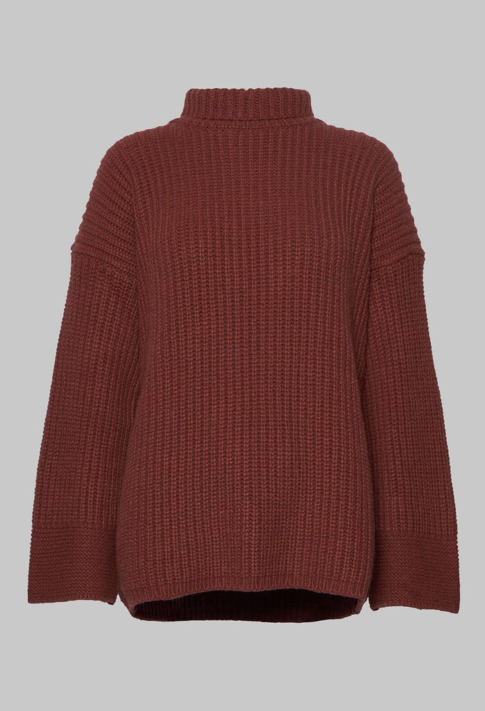 Knitted Sweater in Cuoio Cuir