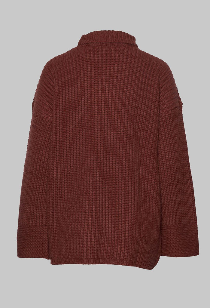 Knitted Sweater in Cuoio Cuir