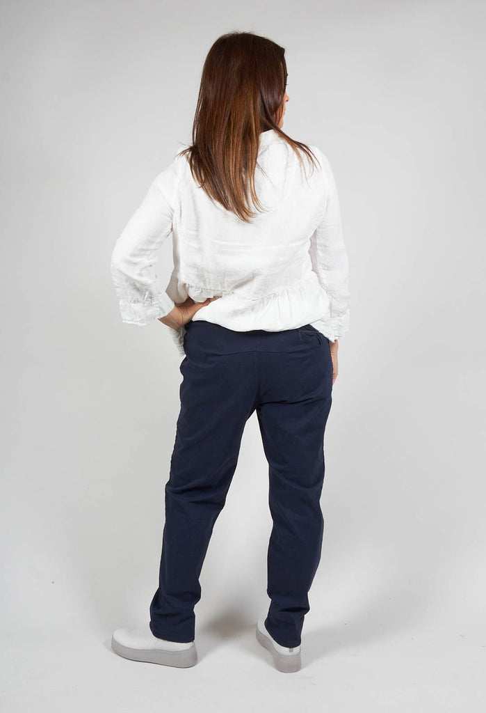 Polly Pants with Elasticated Waistband in Navy