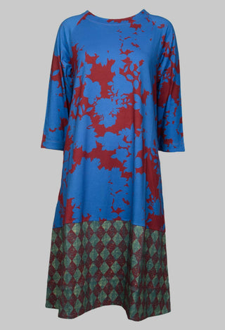 Levu Dress in Cobalt and Burgundy