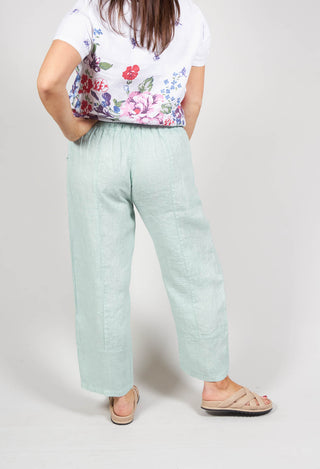 Linen Balloon Trousers in Aqua