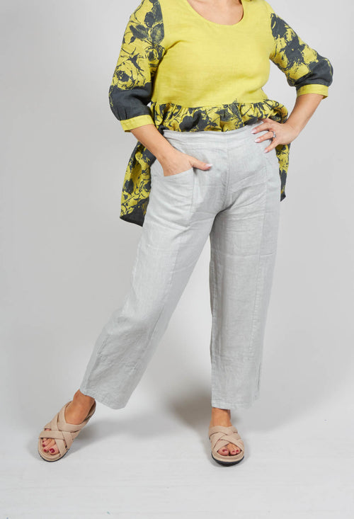 Linen Balloon Trousers in Pearl