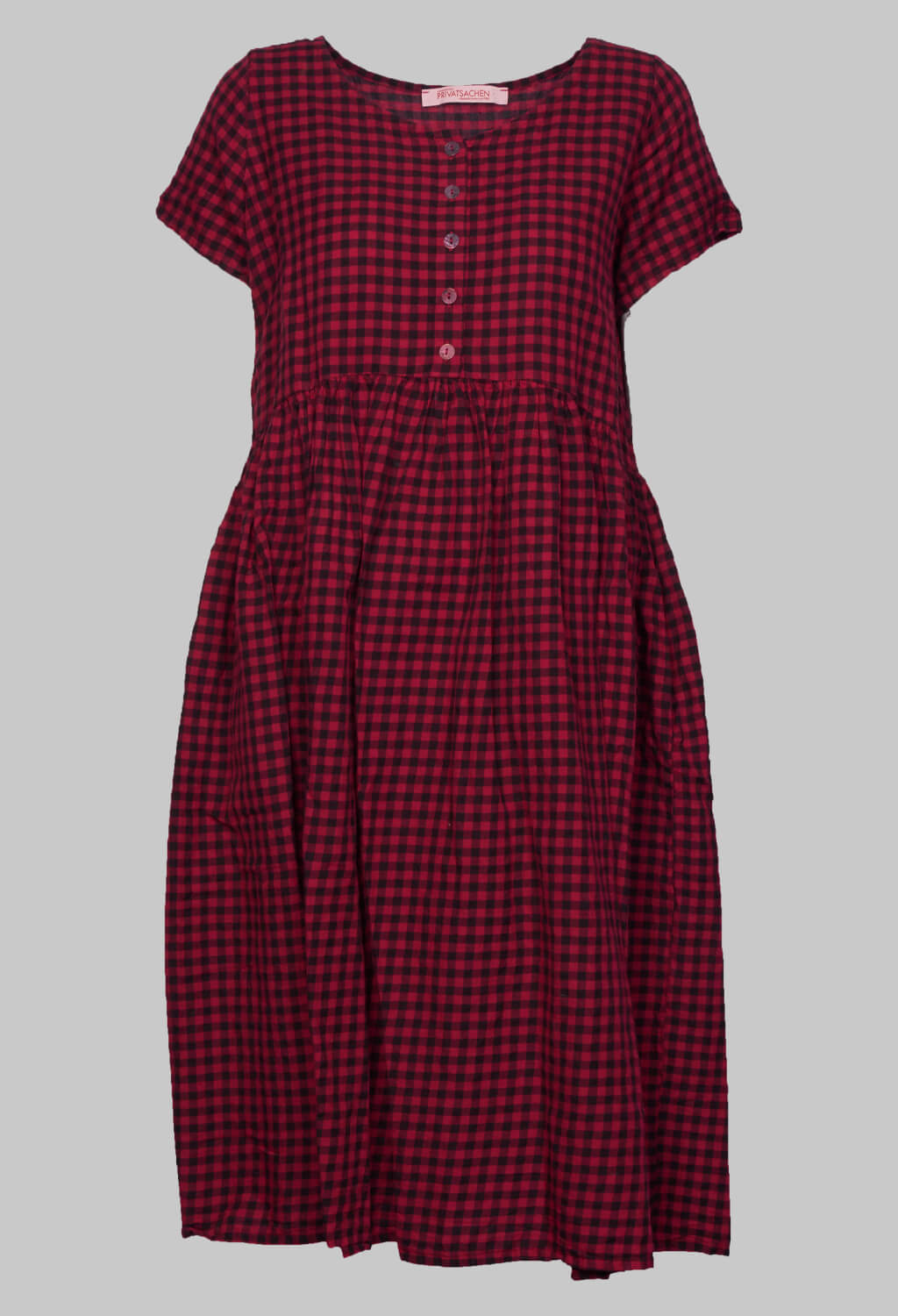 Lobideal Checkered Dress in Himbeer Red and Black Check
